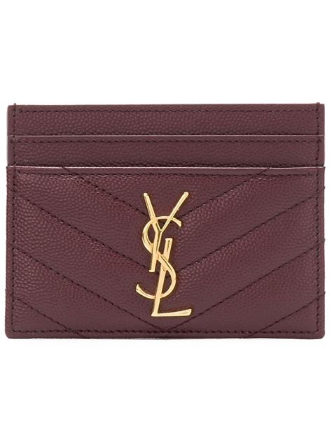 burgundy ysl card holder|YSL card cases.